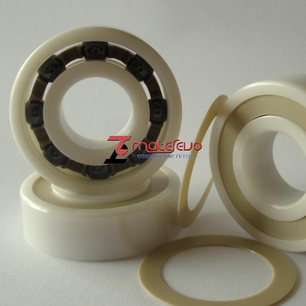 ZrO2 Bearing 6203-2RS, Si3N4 Ball, PEEK cage and Seals